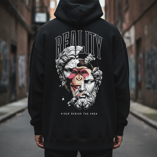 Reality Graphic Hoodie – Streetwear Back Print