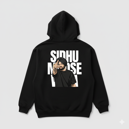 Sidhu Moose Wala Graphic Hoodie – Premium Black Cotton