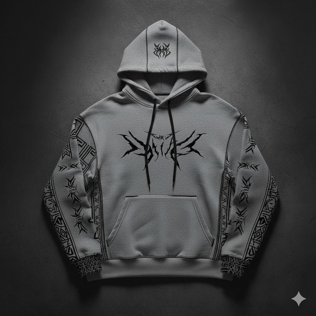 Tribal Streetwear Hoodie β Grey Edition