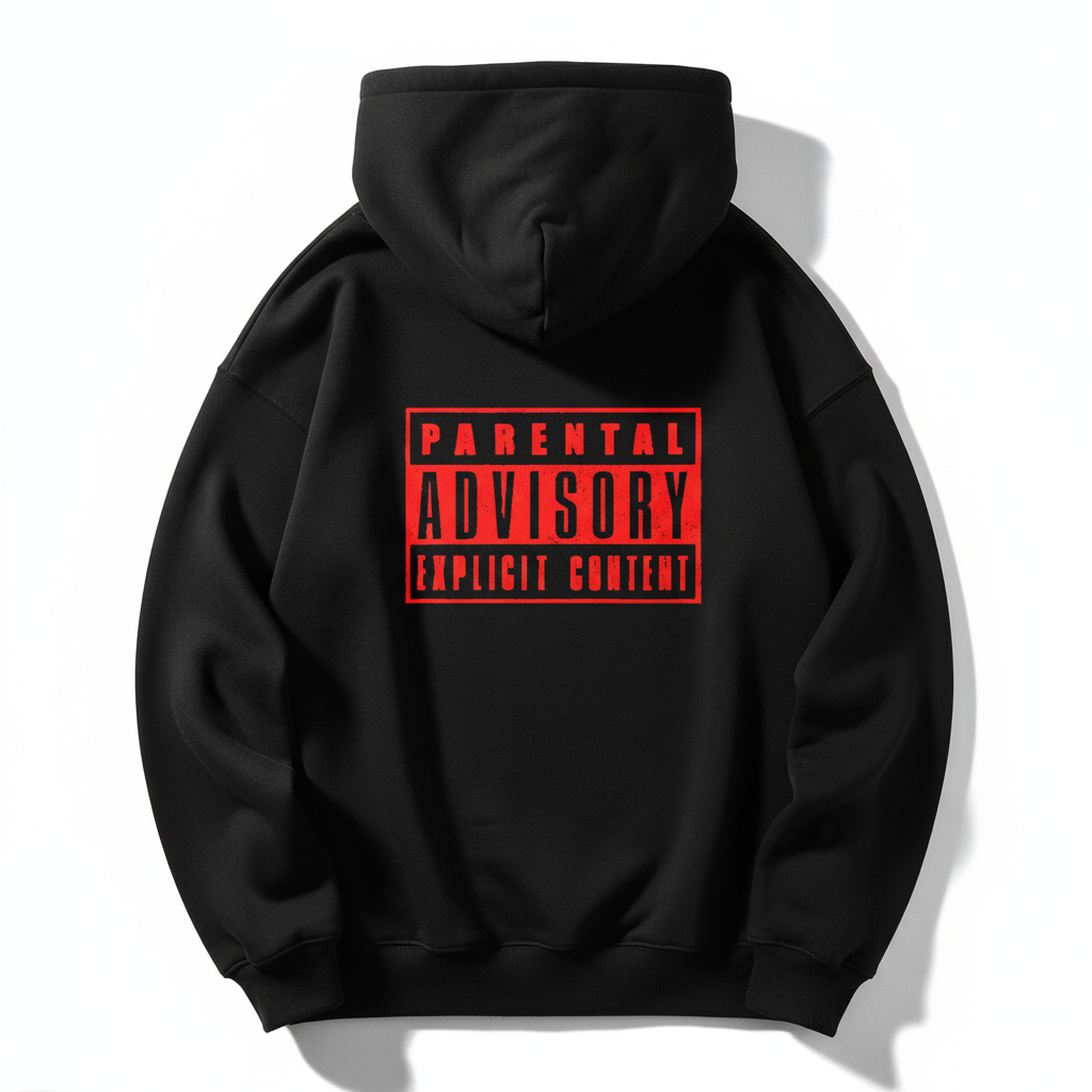 Parental Advisory Oversized Black Hoodie – Streetwear Edition