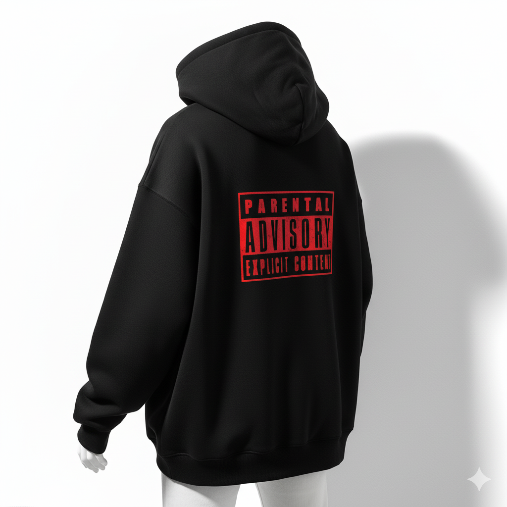 Parental Advisory Oversized Black Hoodie – Streetwear Edition