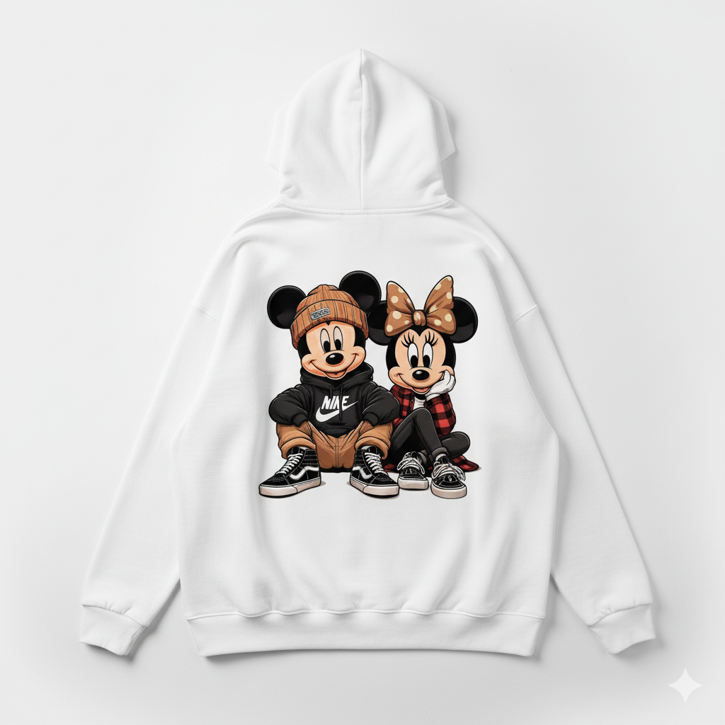 Disney Streetwear Hoodie with Mickey and Minnie