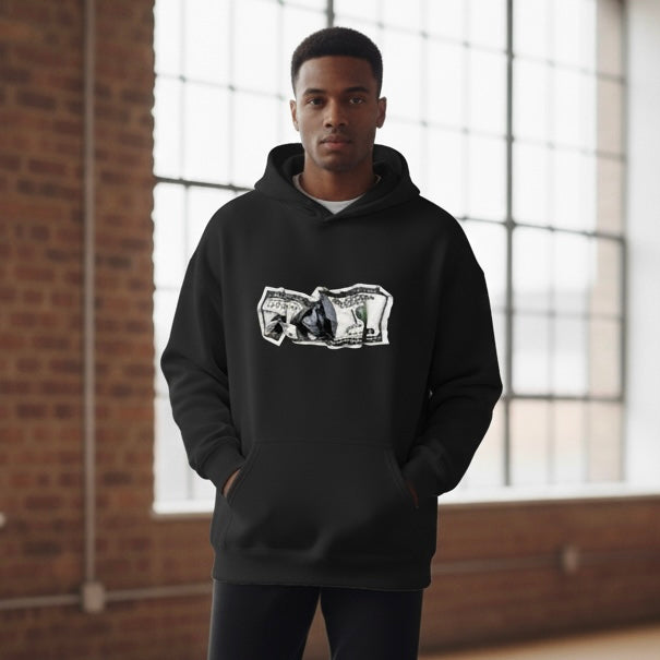 Dollar Print - Black Streetwear Hoodie
