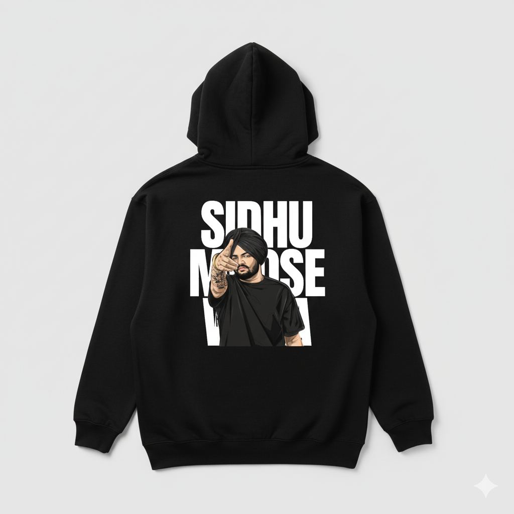 Sidhu Moose Wala Graphic Hoodie – Premium Black Cotton