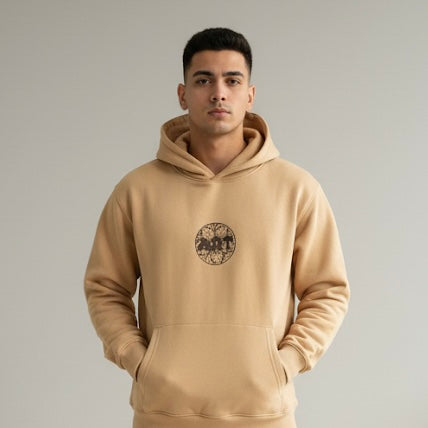 Beige “Ancient Art” Graphic Hoodie
