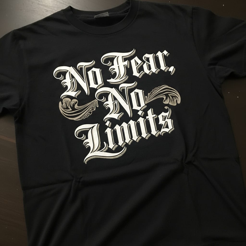 No Fear No Limits Typography Graphic T-Shirt