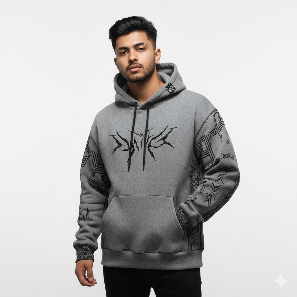 Tribal Streetwear Hoodie – Grey Edition