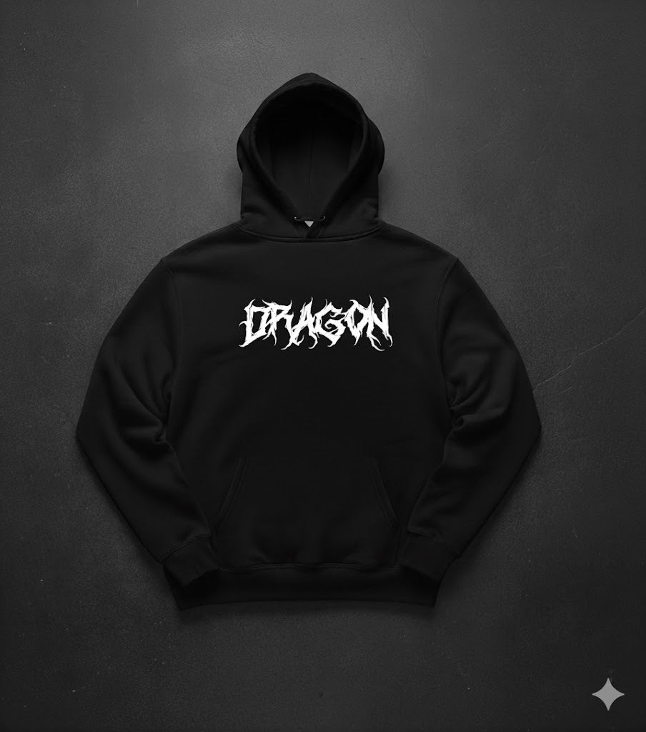 DRAGON Oversized Black Hoodie – Street Edition
