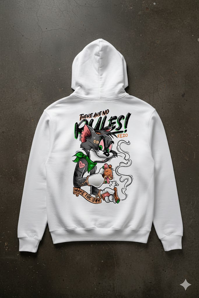 Tom & Jerry Classic White Hoodie – Cartoon Edition