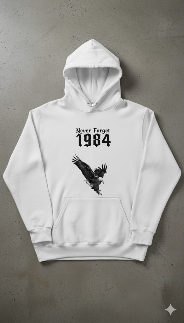 Never Forget 1984 White Hoodie – Freedom Edition