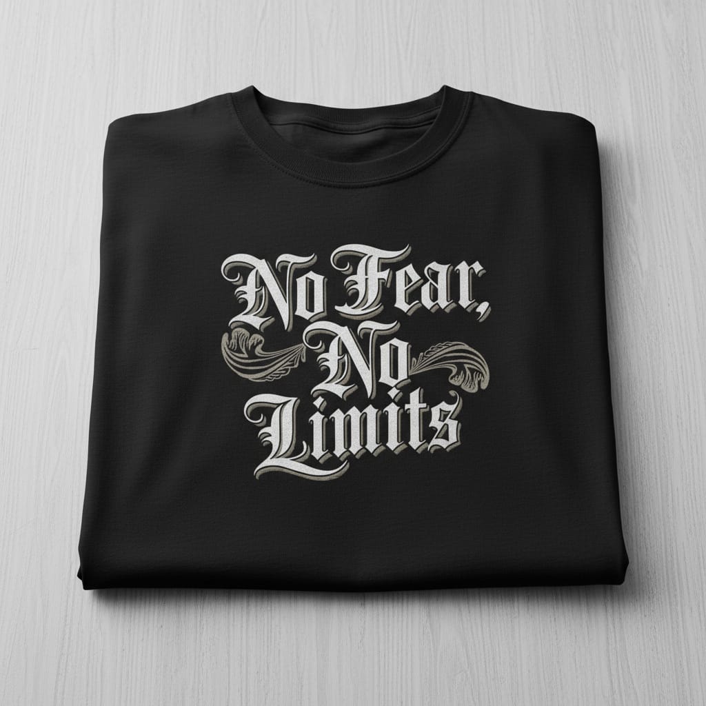 No Fear No Limits Typography Graphic T-Shirt