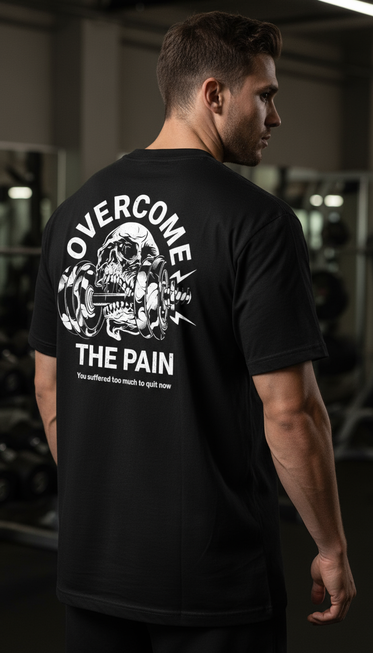 "Men’s Motivational Gym T-Shirt – Never Give Up Print | Fitness Workout Tee"